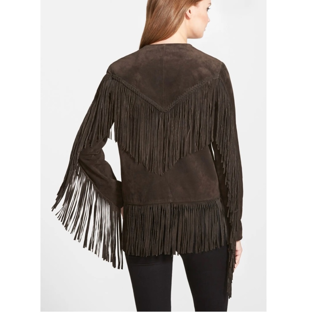 Blank NYC Boho Fringe Suede Leather Jacket